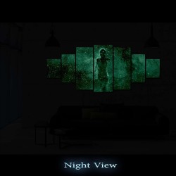 Silhouette Cosmique Toile XXL Imprimée Tableau Motif Moderne Déco 7 pieces