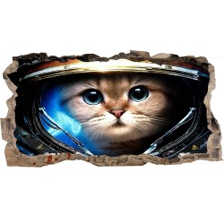 3D Chat D'astronaute, Décoration Murale Photo sur le mur Grand Format XXL Motif Moderne Déco d'Art Murale