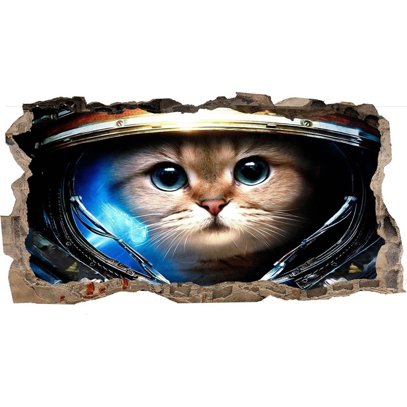 3D Chat D'astronaute, Décoration Murale Photo sur le mur Grand Format XXL Motif Moderne Déco d'Art Murale