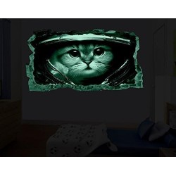3D Chat D'astronaute, Décoration Murale Photo sur le mur Grand Format XXL Motif Moderne Déco d'Art Murale