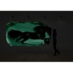 Cheval Noir, Décoration Murale Photo sur le mur Grand Format XXL Motif Moderne Déco d'Art Murale