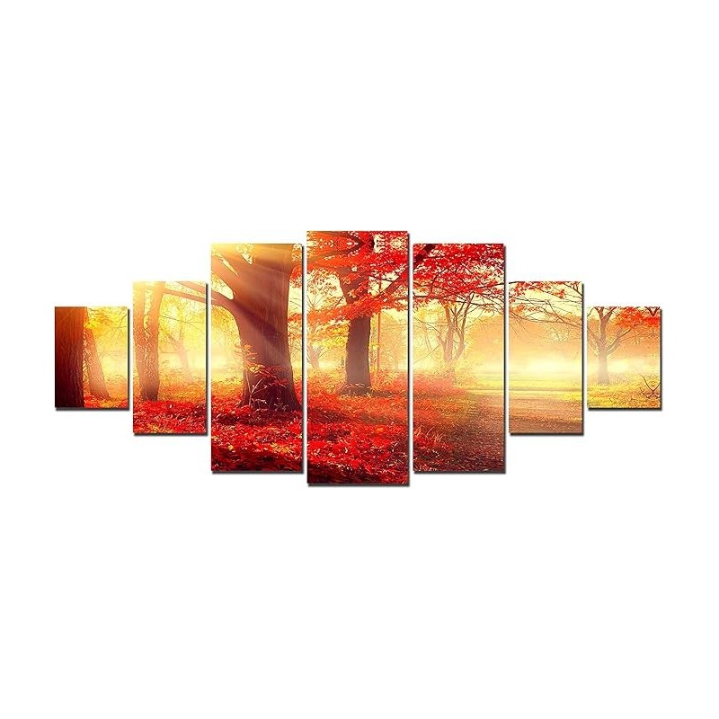 Impression De Photos Sur Toile XXL Imprimée Tableau Motif Moderne Déco d'Art 7 pieces Tendu Sur Chassis 100 x 240 cm