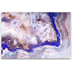 Impression Sur Verre Acrylique Tableau - Couches dans l'Agate Bleue Abstraite