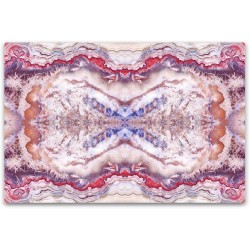 Verre Acrylique Tableau - Agate Rouge Abstraite au Microscope