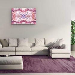 Verre Acrylique Tableau - Agate Rouge Abstraite au Microscope