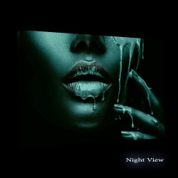 Visage Métallisé Or Bleu - Tableau Decoration Murale Salon Moderne - Image sur Toile - 60 x 90 cm