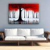 Parapluie Brillant Arbre Rouge - Tableau Abstrait - Decoration Murale Salon Moderne Grande 80 x 120 cm