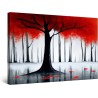Parapluie Brillant Arbre Rouge - Tableau Abstrait - Decoration Murale Salon Moderne Grande 80 x 120 cm