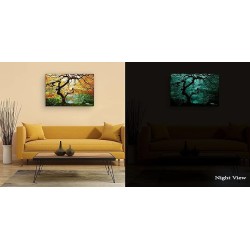 Toile Arbre d'érable, Tableau Nature- Decoration Murale Salon Moderne - Image sur Toile - Grande 80 x 120 cm