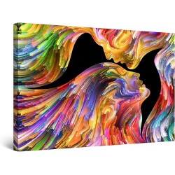 Embrasser dans l'éternité - Tableau Abstrait - Decoration Murale Salon Moderne - Grande 80 x 120 cm