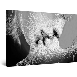 Adam Et Eve Motif Moderne Décoration Tendu Sur Chassis Prêt à Accrocher Grande 80 x 120 cm