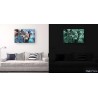 Peinture Bleu de Musique Jazz Tableau Abstrait Decoration Murale Salon Moderne Grande 80 x 120 cm