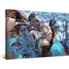 Peinture Bleu de Musique Jazz Tableau Abstrait Decoration Murale Salon Moderne Grande 80 x 120 cm