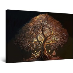 Carte Rose Route de Rome Arbre  - Grande Tableau Decoration Murale Peinture Arbres Grande 80 x 120 cm