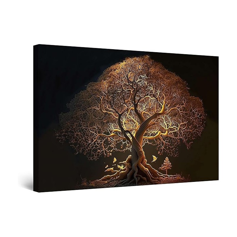 Carte Rose Route de Rome Arbre  - Grande Tableau Decoration Murale Peinture Arbres Grande 80 x 120 cm