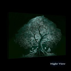 Carte Rose Route de Rome Arbre  - Grande Tableau Decoration Murale Peinture Arbres Grande 80 x 120 cm