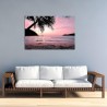 Startonight Impression Sur Verre Acrylique Tableau - Plage Pourpre avec Palmiers 60 x 90 cm