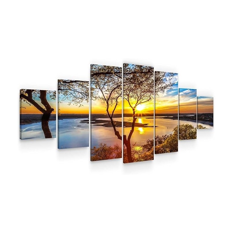 Lever Du Soleil 7 pieces Tendu Sur Chassis 100 x 240 cm