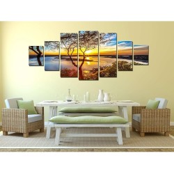 Lever Du Soleil 7 pieces Tendu Sur Chassis 100 x 240 cm