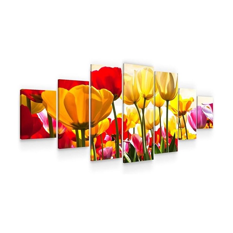 Decoration Murale Salon Moderne - Image sur Toile xxl 7 pieces Tendu Sur Chassis 100 x 240 cm