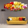 Decoration Murale Salon Moderne - Image sur Toile xxl 7 pieces Tendu Sur Chassis 100 x 240 cm